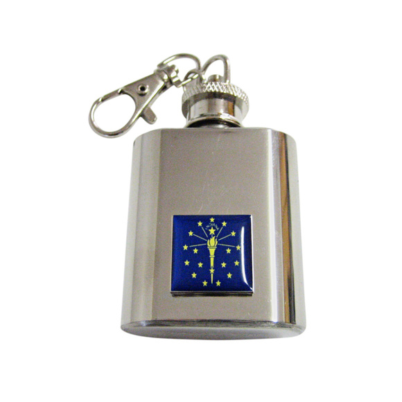 Indiana State Flag Keychain Flask - Picture 1 of 1